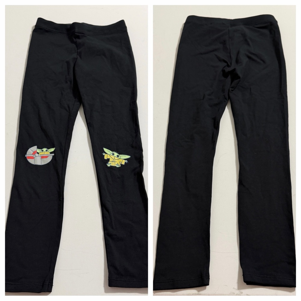 Disney Amazon Essentials Star Wars Grogu Black Leggings Girls Medium 8 YO NWOT